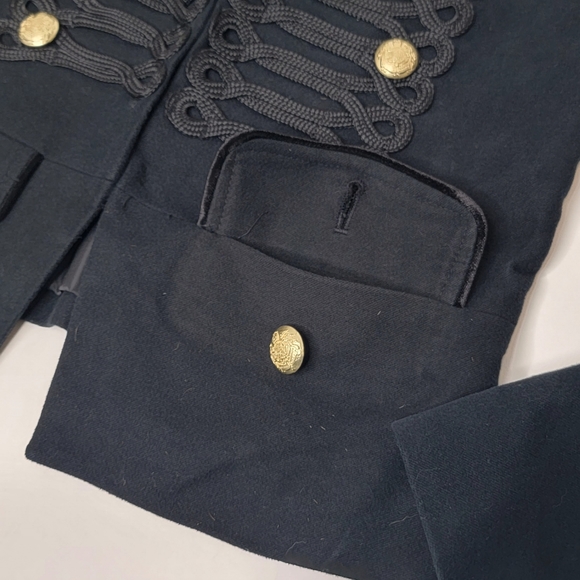 NWT GAP Marching Band Jacket Black Gold Embellished XS Military - Picture 12 of 13